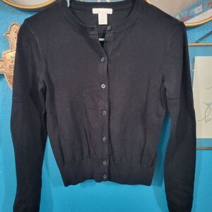 H&M Black Button-Up Cardigan
